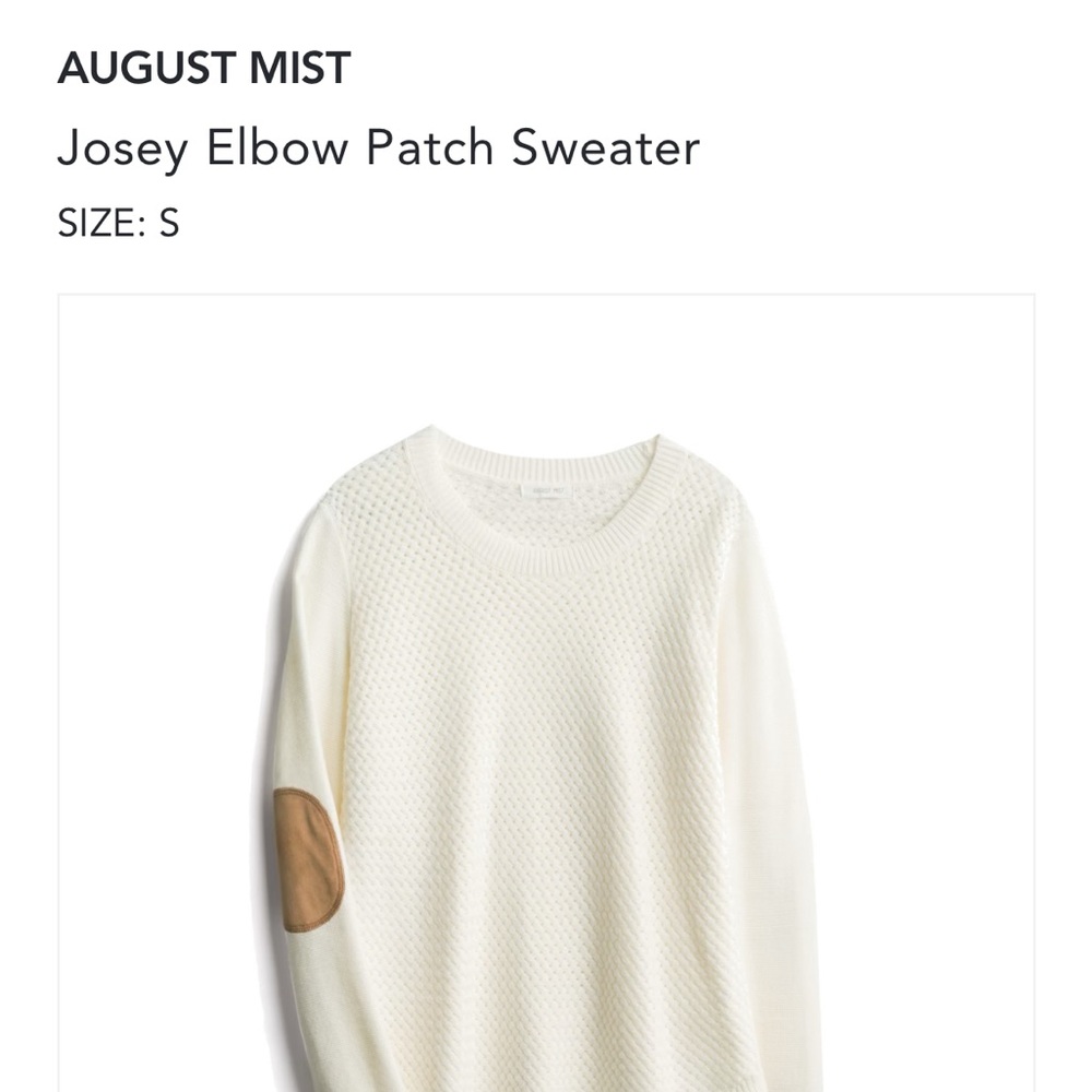 August Mist Josey Elbow Patch Sweater